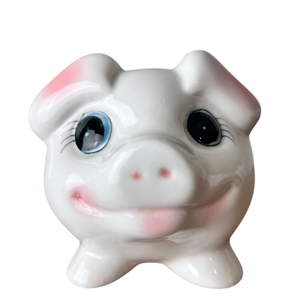 Vintage kitschy ceramic piggy bank, Japan, MCM anthropomorphic style - Picture 8 of 9